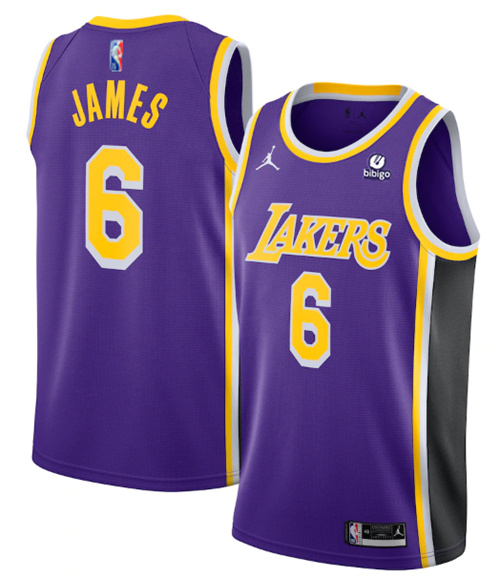 Toddlers Los Angeles Lakers #6 LeBron James Purple 75th Anniversary City Edition Stitched Basketball Jersey